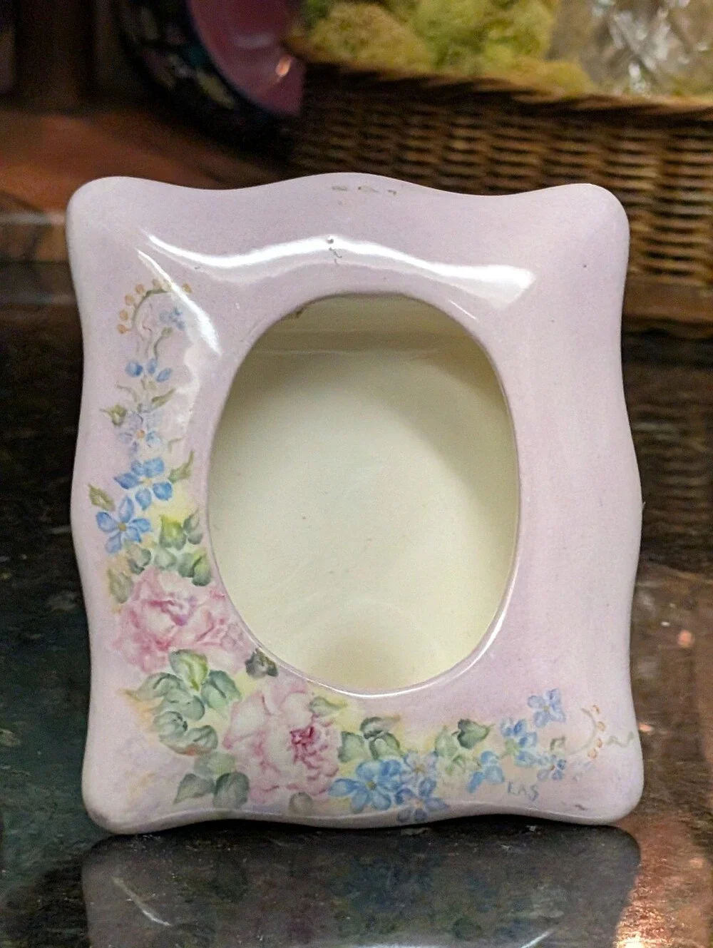 hand-painted porcelain photo frame 3x5